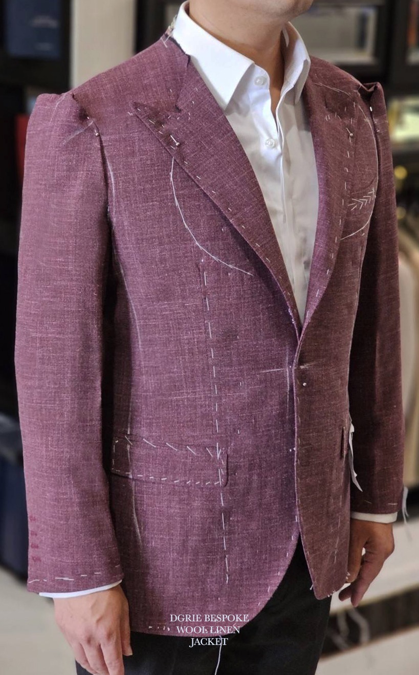 ร้านตัดสูท DGRIE Wool Linen Red Blazer