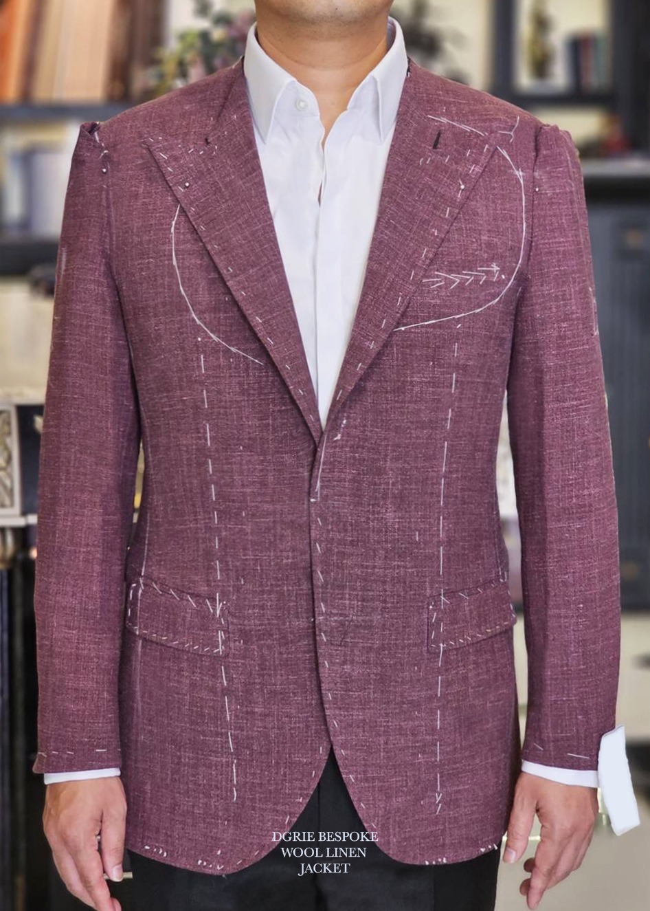 ร้านตัดสูท DGRIE Wool Linen Red Blazer