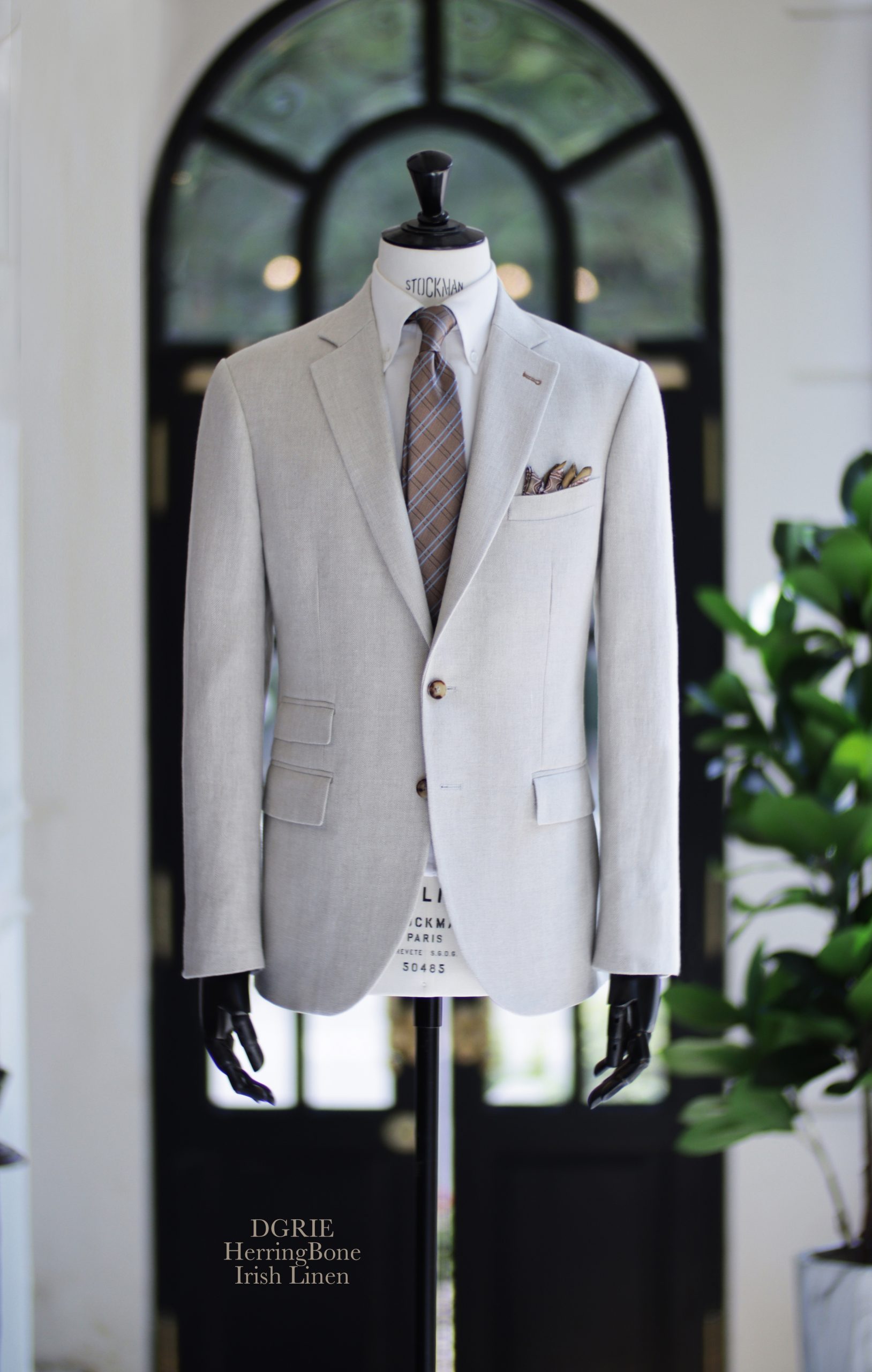 ตัดสูทลินินสีครีม DGRIE Beige Irish Linen Jacket