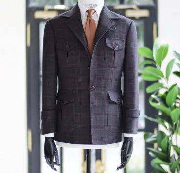 เสื้อซาฟารี วินเทจ DGRIE Custom Red Brown Flannel Safari