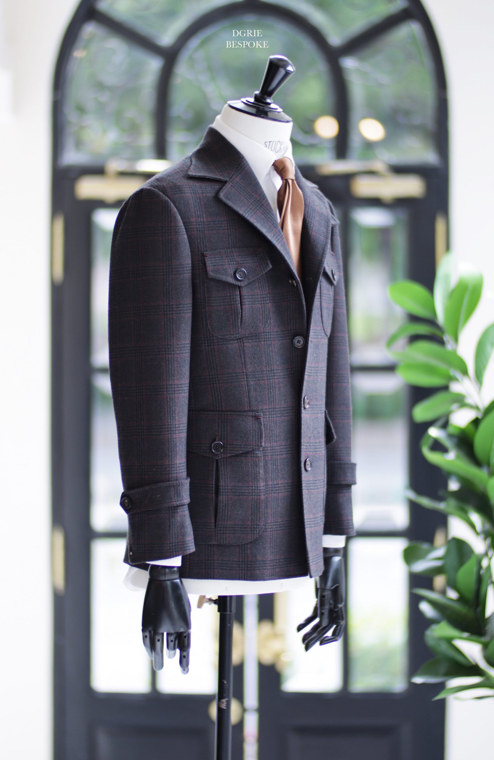 เสื้อซาฟารี วินเทจ DGRIE Custom Red Brown Flannel Safari