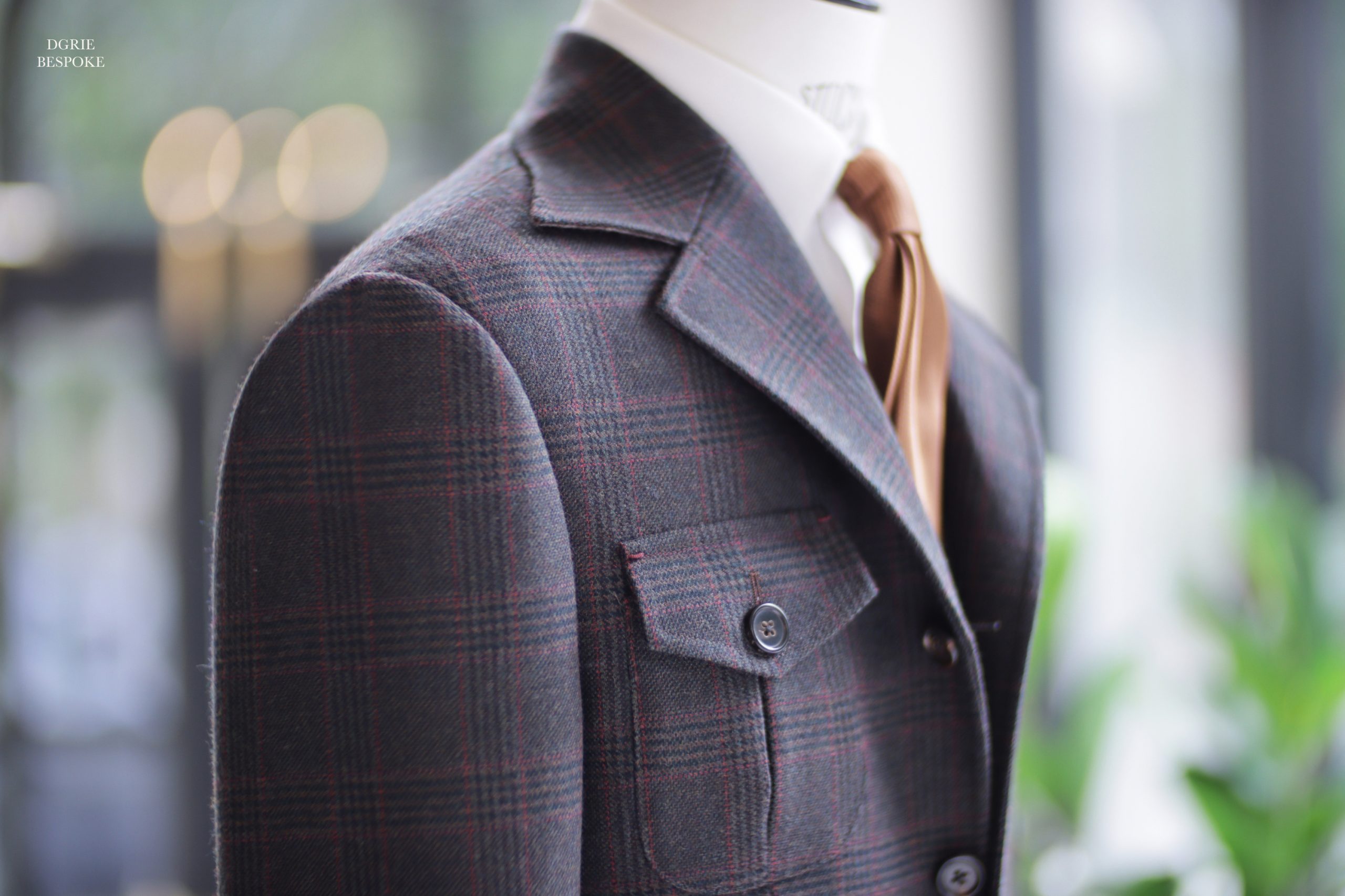 เสื้อซาฟารี วินเทจ DGRIE Custom Red Brown Flannel Safari