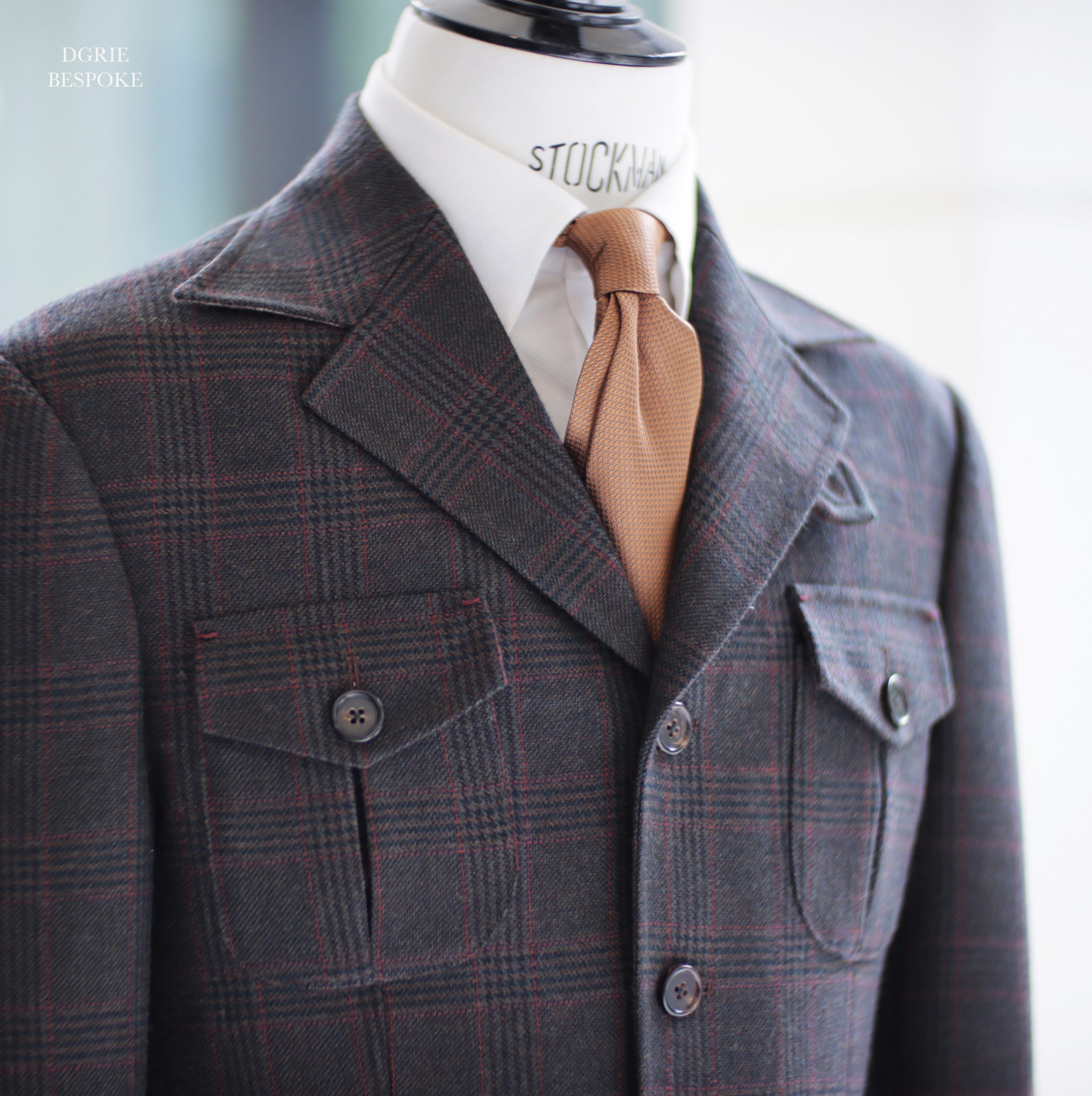 เสื้อซาฟารี วินเทจ DGRIE Custom Red Brown Flannel Safari