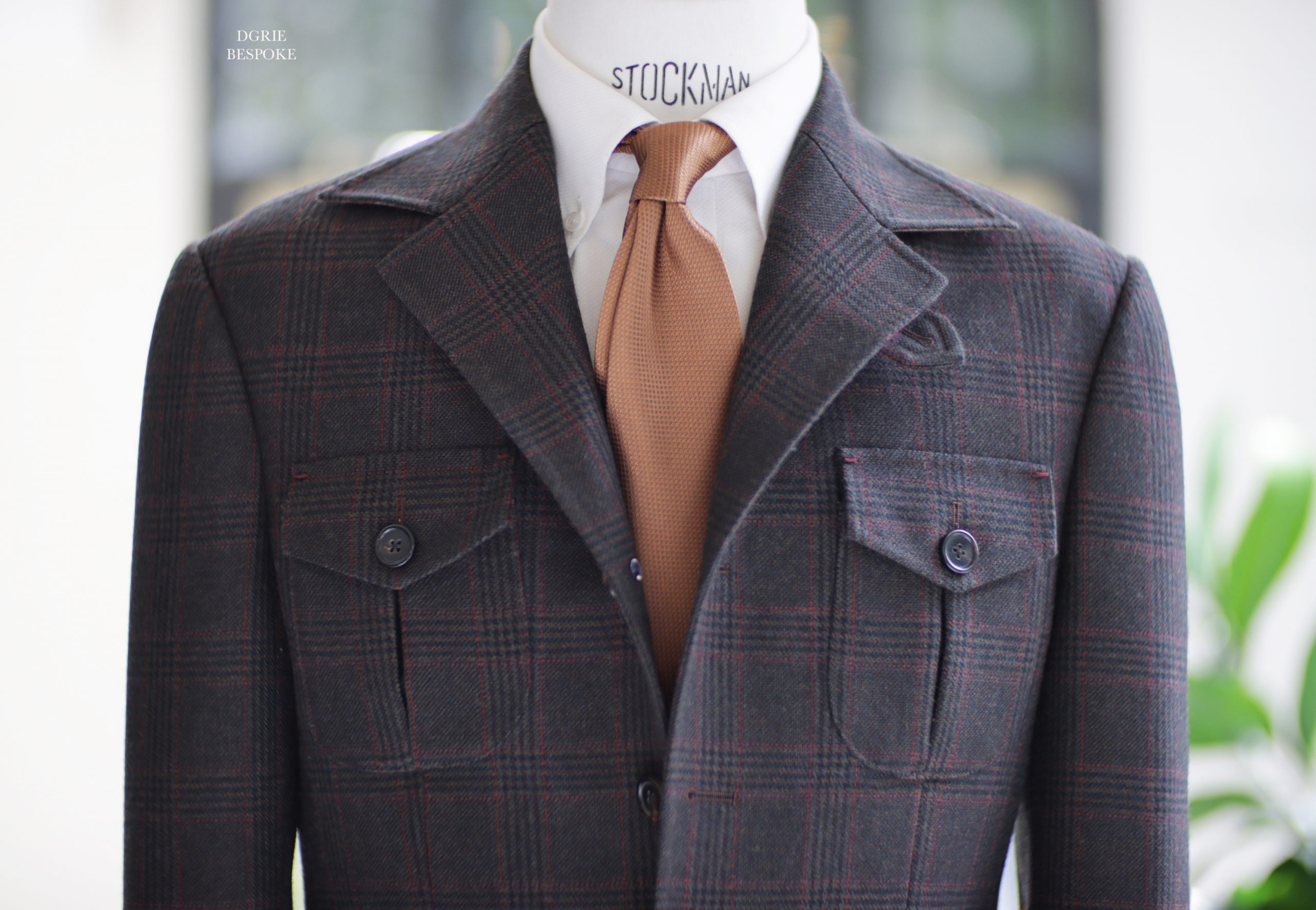 เสื้อซาฟารี วินเทจ DGRIE Custom Red Brown Flannel Safari