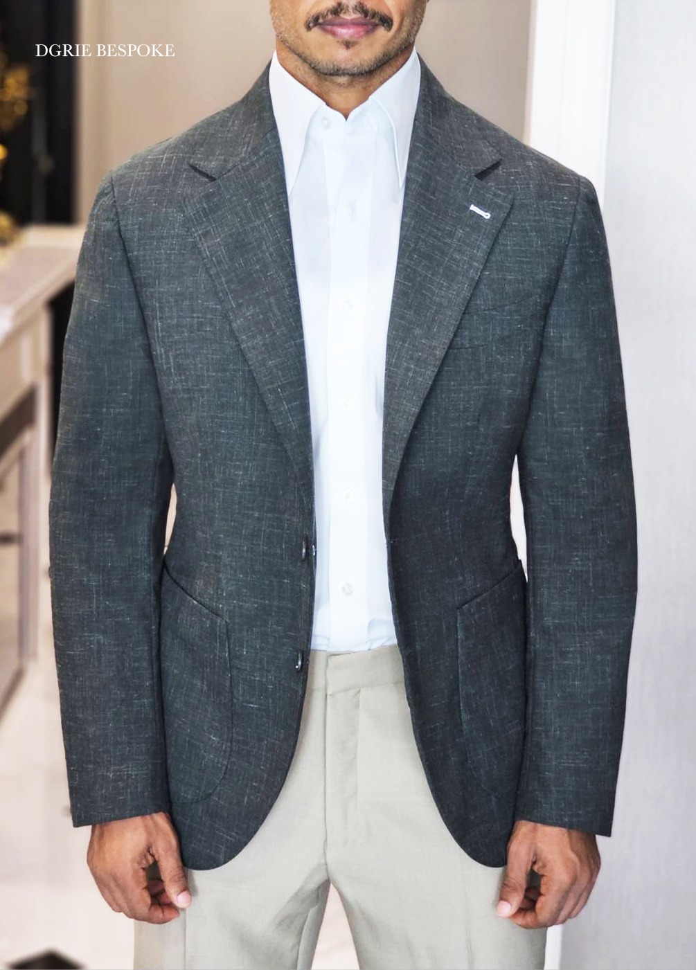 ตัดสูทลินิน ผสม วูล DGRIE Green Wool Linen Sport Jacket