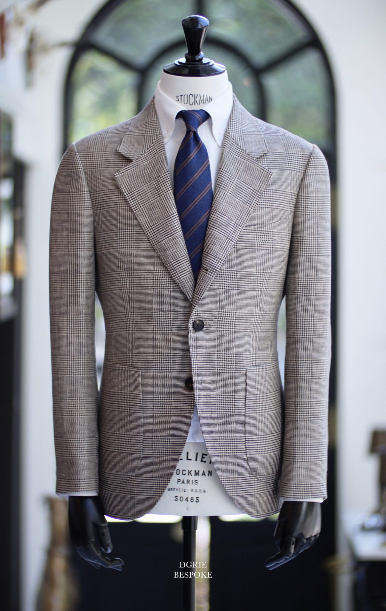 ตัดสูทลินิน DGRIE Navy Check Irish Linen Baird Mcnutt