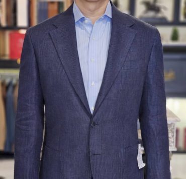 ตัดสูทลินิน DGRIE Navy Check Irish Linen Baird Mcnutt