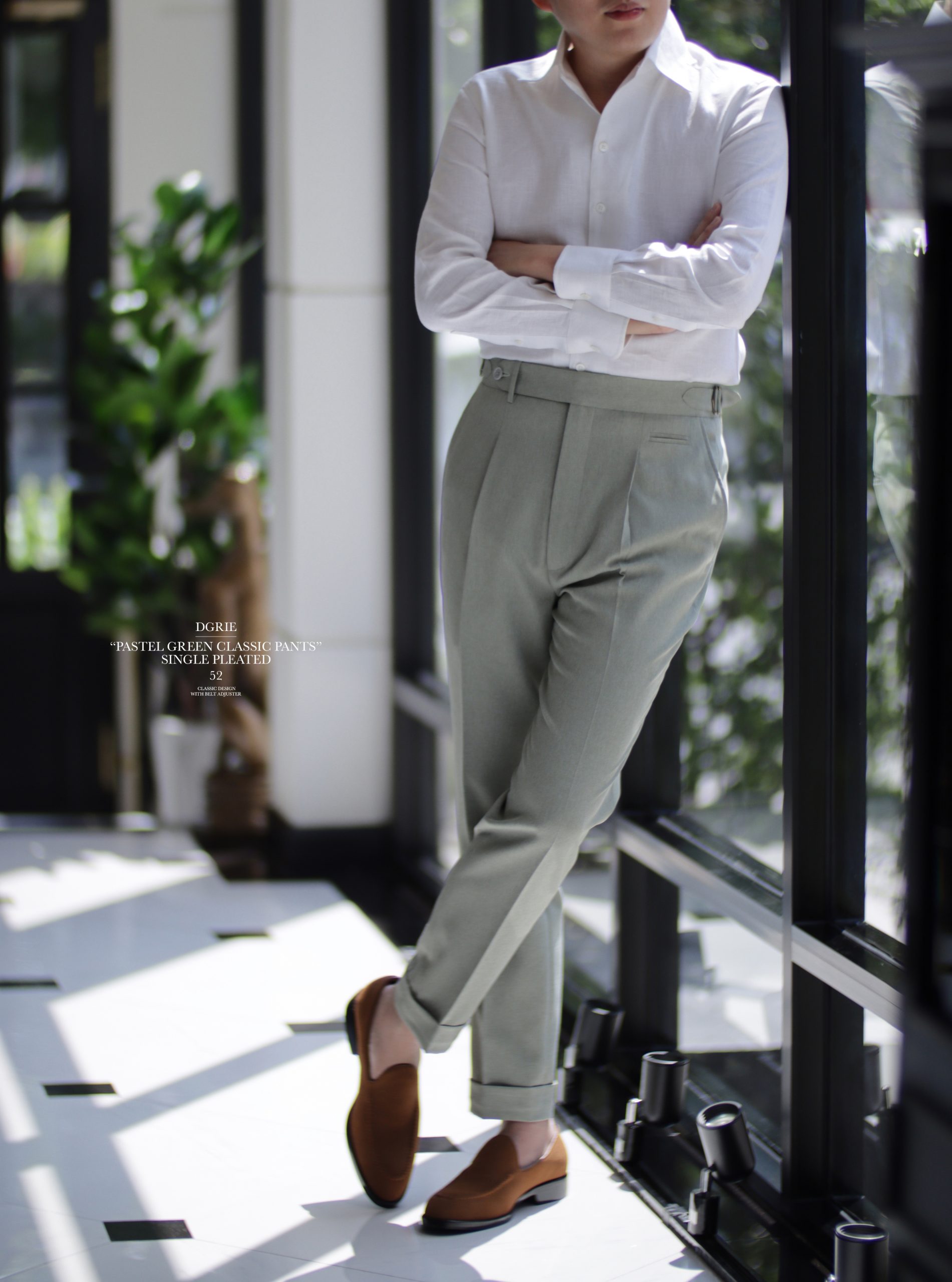 DGRIE PANTS 52 ตัดกางเกงวินเทจ Fade Pastel Green Classic Pants