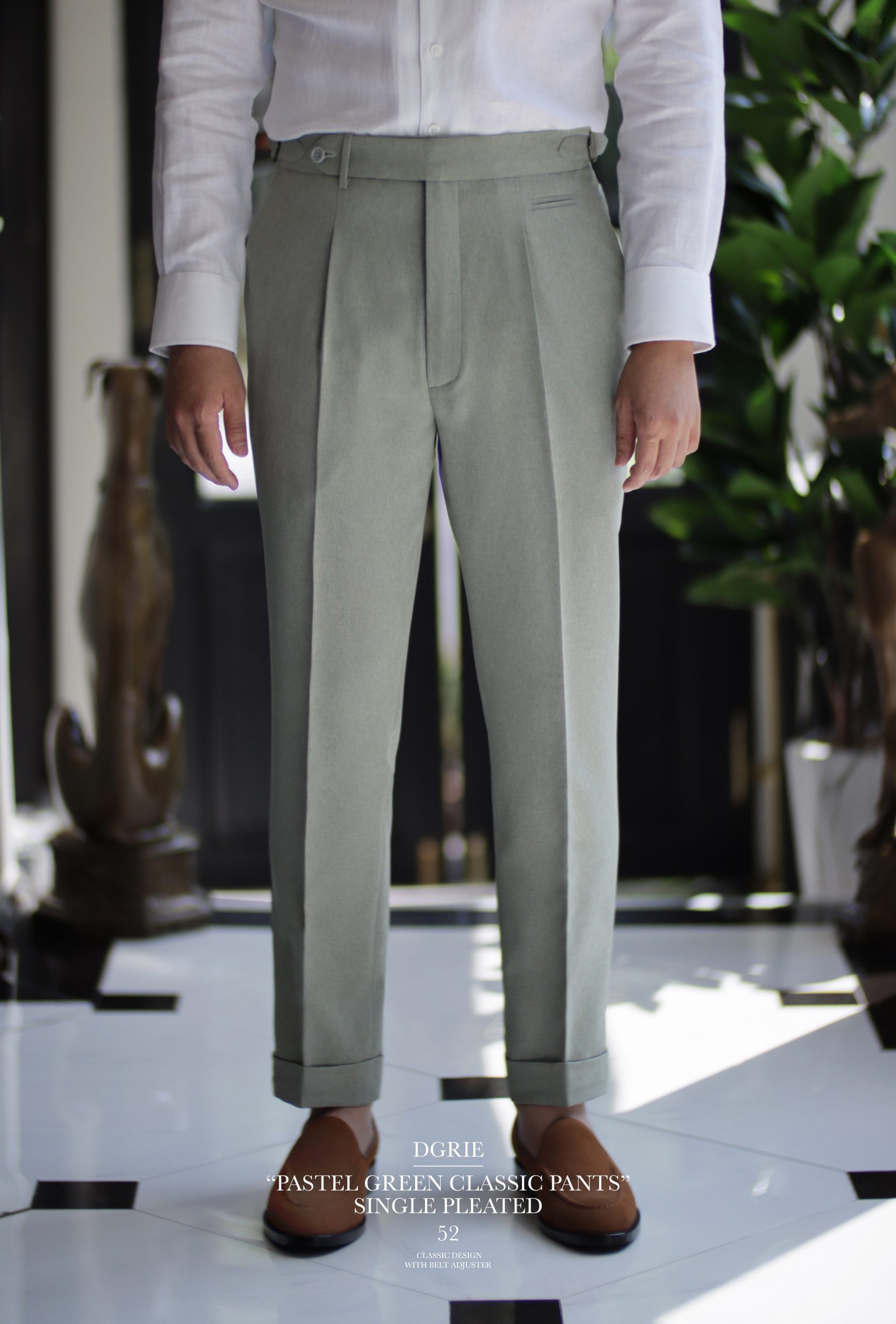 DGRIE PANTS 52 ตัดกางเกงวินเทจ Fade Pastel Green Classic Pants