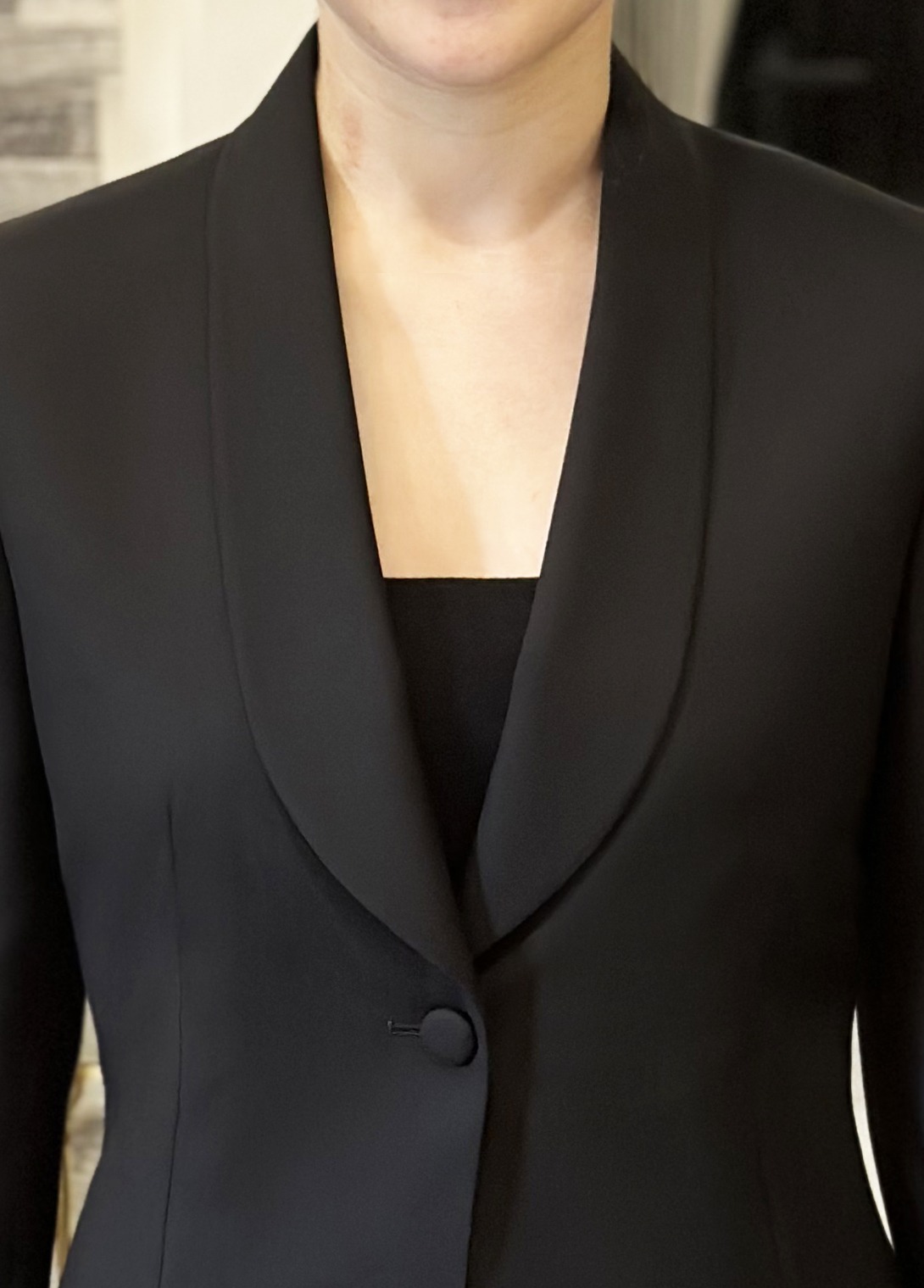 ตัดสูทผู้หญิง สีดำ DGRIE Women Black Shawl Lapel Suits