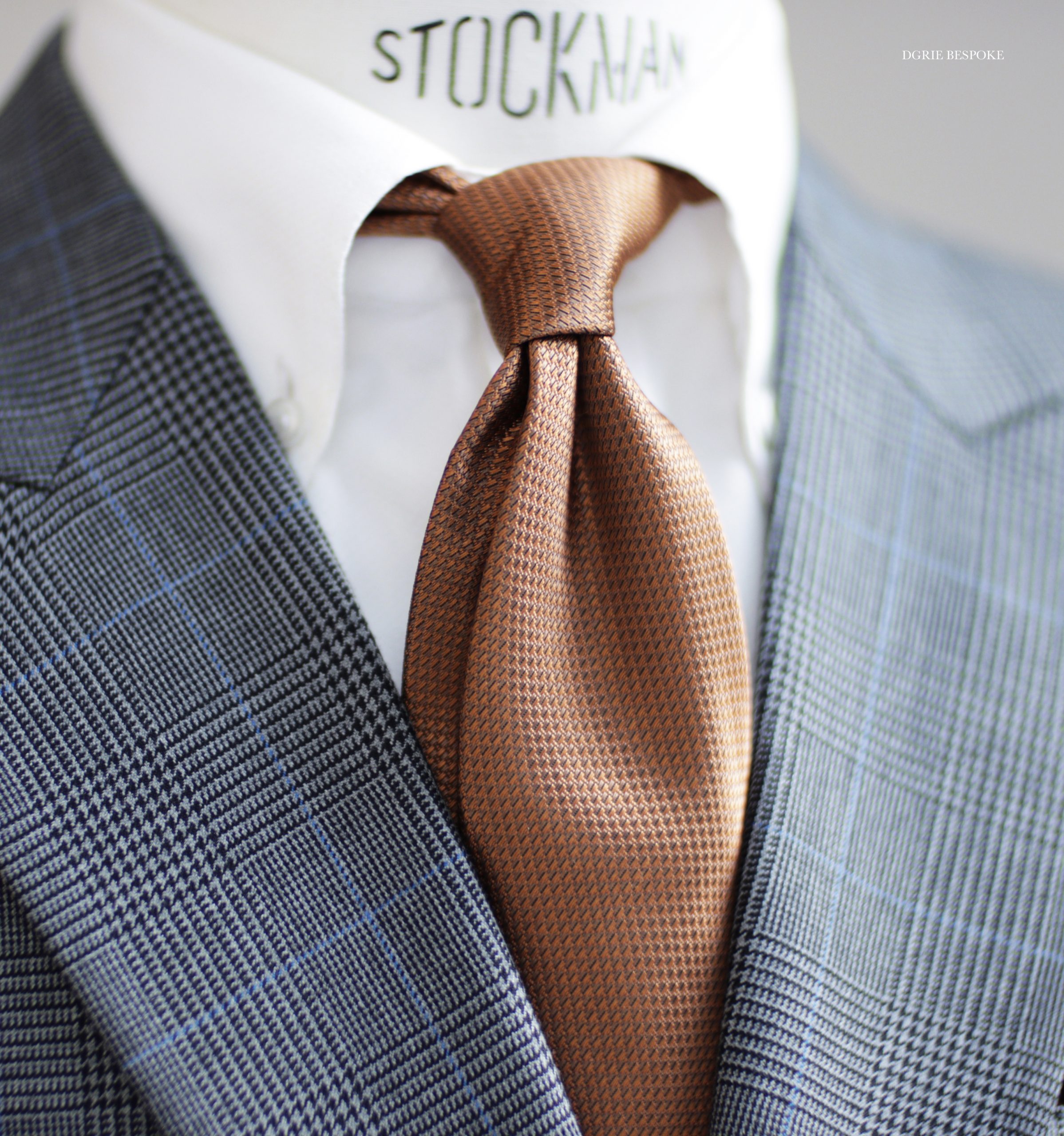 ร้านตัดสูทลายตาราง Grey Check Double Breasted Suit