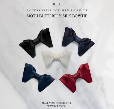 โบว์ไท Imported Luxury Moth Butterfly Silk Bowtie - DGRIE