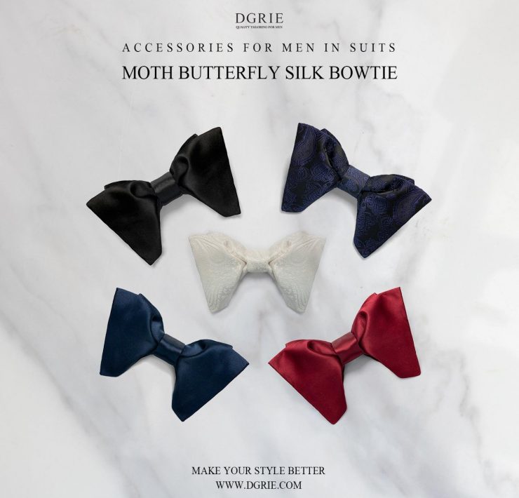 โบว์ไท Imported Luxury Moth Butterfly Silk Bowtie - DGRIE 18 โบว์ไท Imported Luxury Moth Butterfly Silk Bowtie - DGRIE