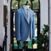 ร้านตัดสูท สีฟ้าผ้า ลินิน-ซิลค์ Blue Wool Linen Silk Suit