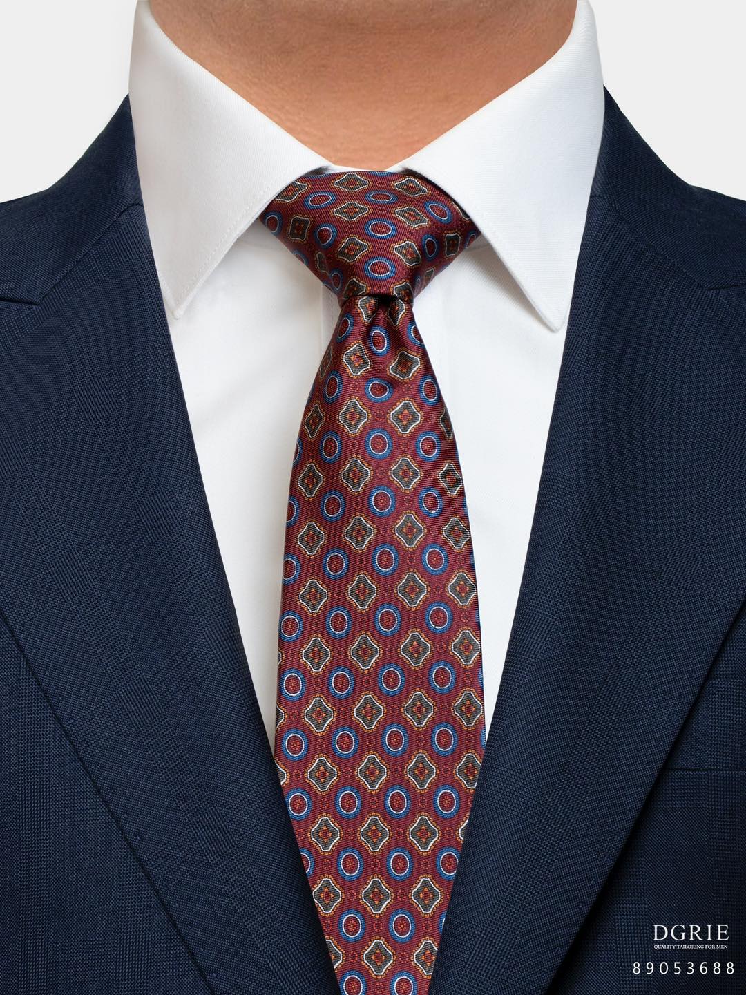 เนคไทวินเทจ High Quality Silk Printed 3 Inch Necktie