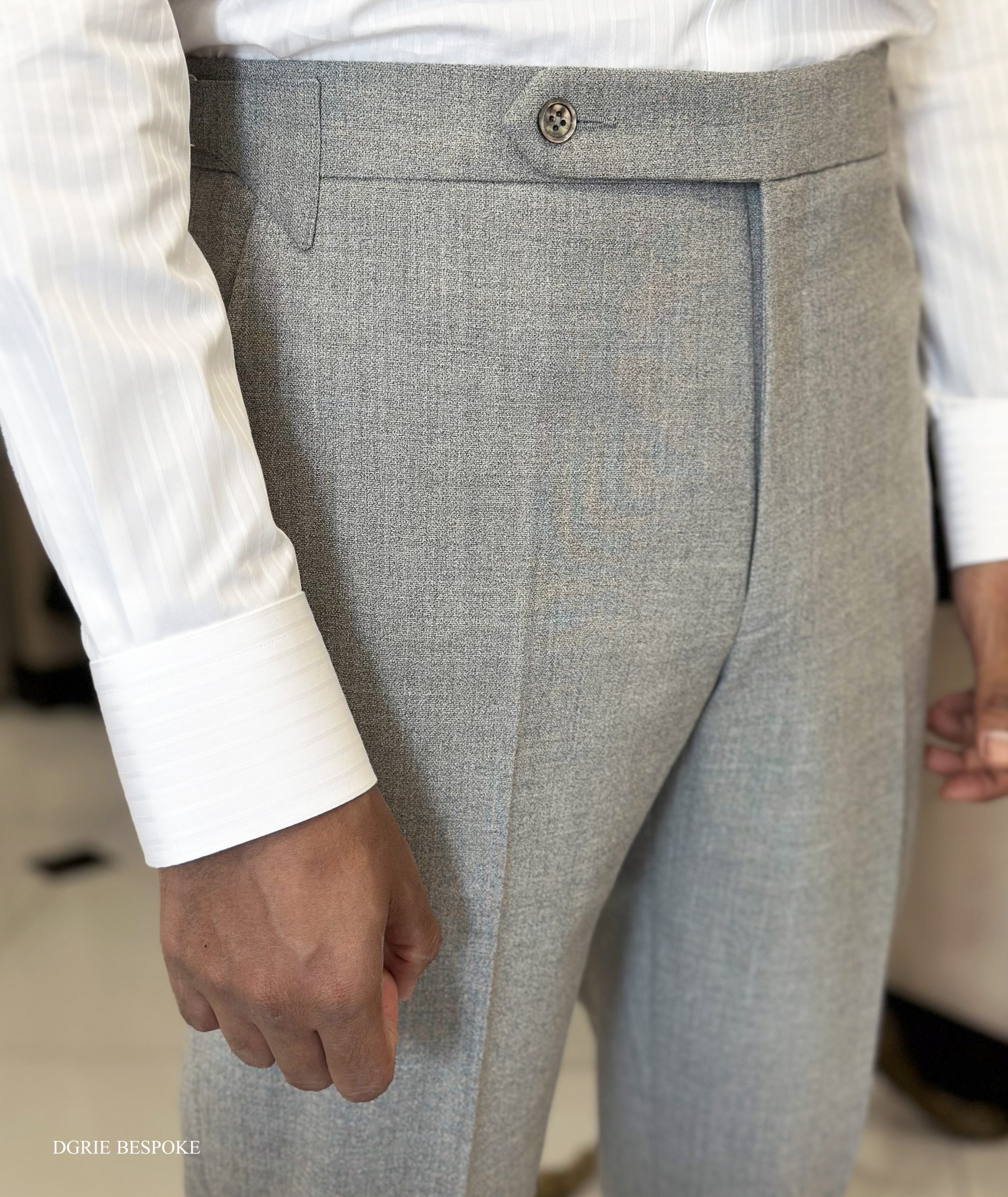 Fitting ร้านตัดสูท ตัดสูท สีเทา DGRIE Grey 4 Ply Wool Suit