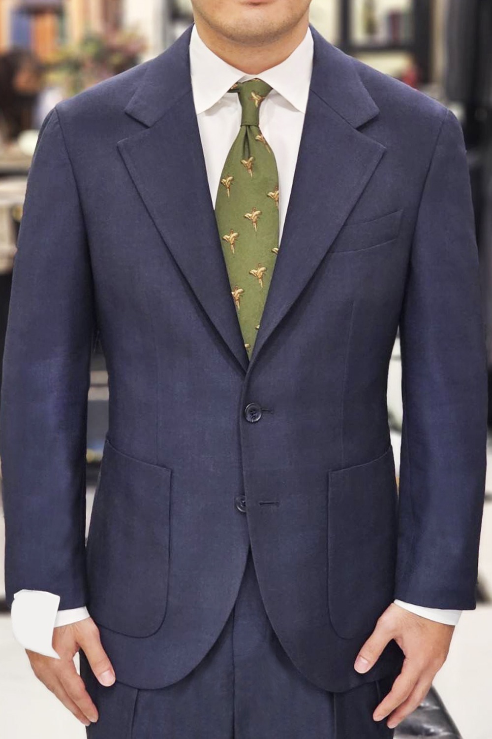 IMG_7304-1 ตัดสูทวินเทจ สีน้ำเงินในสไตล์คลาสสิค DGRIE Navy Classic Notch Lapel