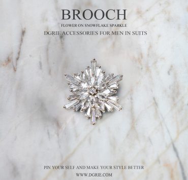 เข็มกลัดติดปกสูท เกล็ดหิมะ DGRIE Platinum Diamond Flower Snowflake Brooch