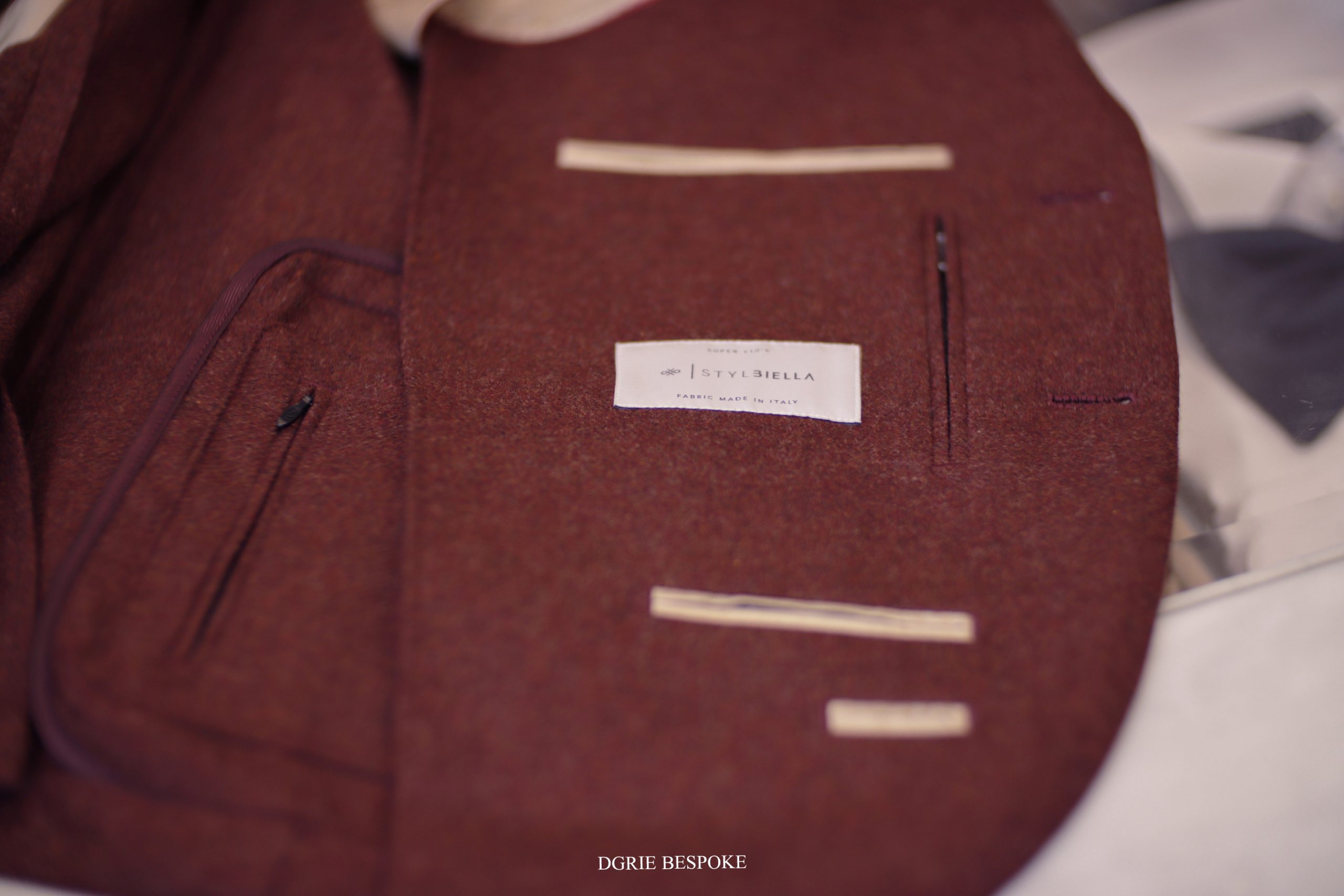 ตัดสูท Italy Red Maroon Flannel Sport Pocket Jacket