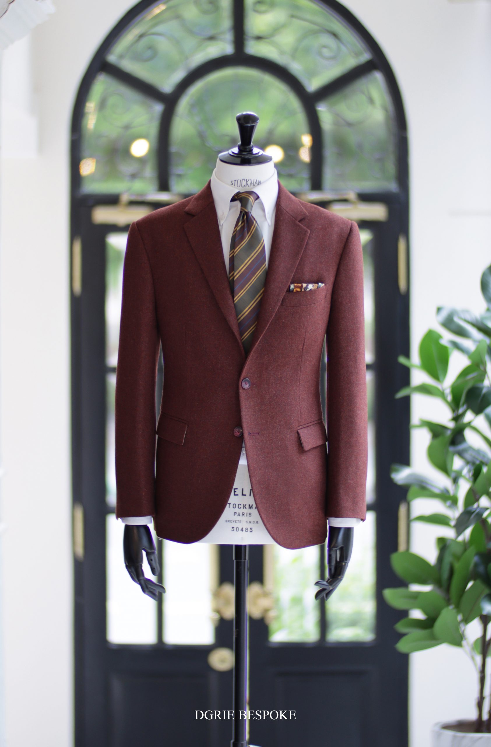 ตัดสูท Italy Red Maroon Flannel Sport Pocket Jacket