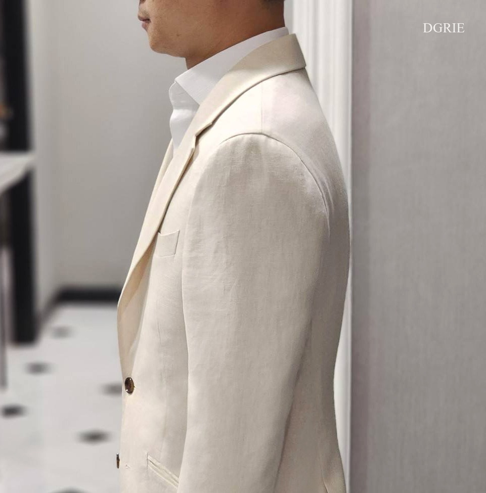 ตัดสูทลินิน สีขาว Ivory White Linen Smart Jacket