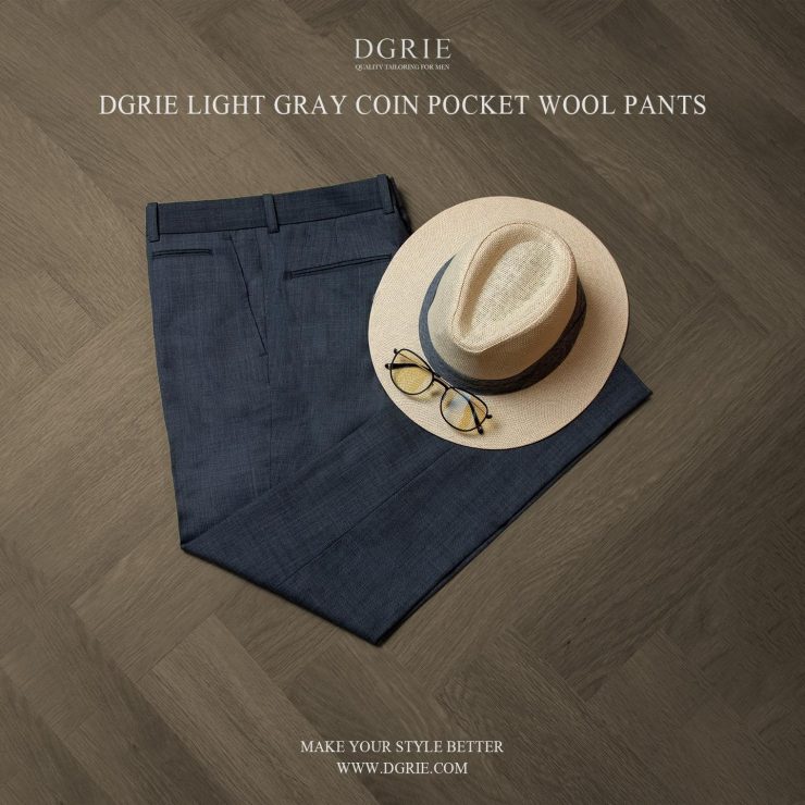 กางเกงสีเทา Light Grey Coin Pocket Wool Pants 6 กางเกงสีเทา Light Grey Coin Pocket Wool Pants
