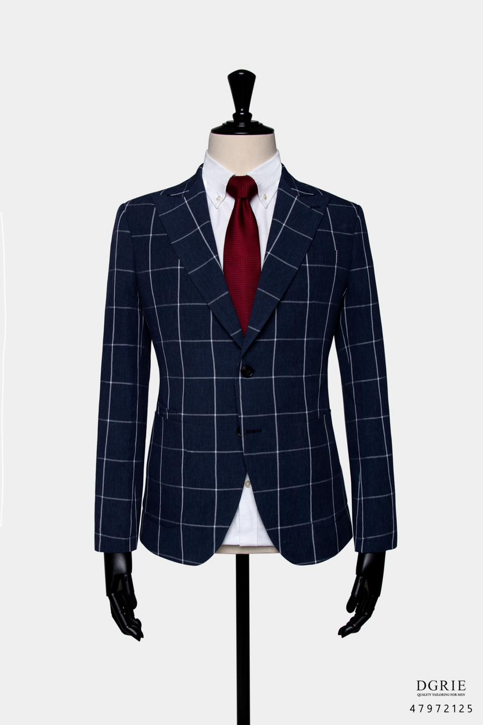 366921382_671575835005660_682106166538922731_n เสื้อสูท ลำลอง ลายตาราง Navy Windowpane Wool Linen Casual Blazer