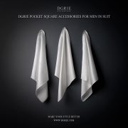 ผ้าเช็ดหน้าผ้าไหม สีขาว White Pocket square made in Italy 100% Silk