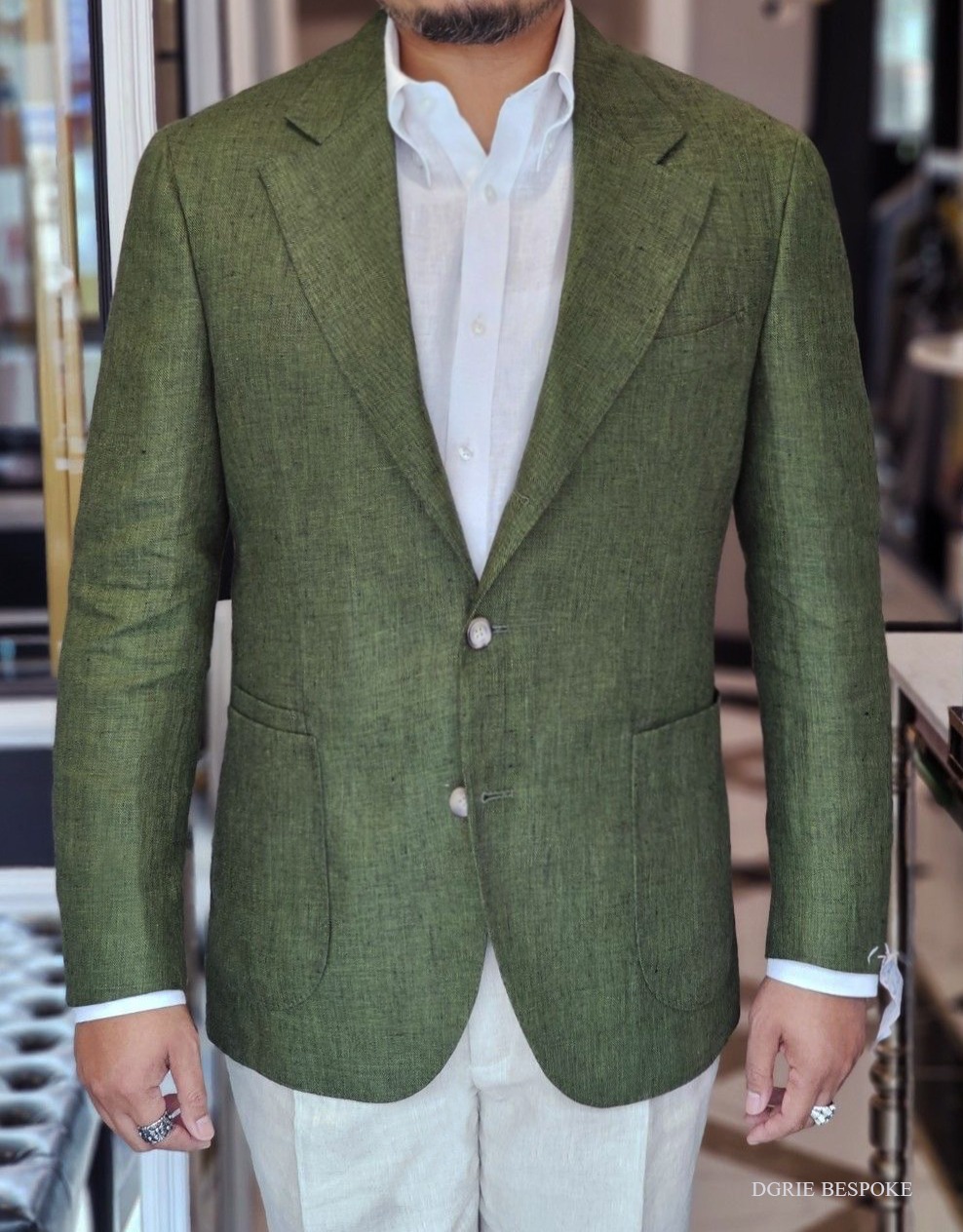 IMG_2870 copy ตัดสูทลินิน Green Classic Linen Sport Jacket