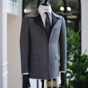 ตัดแจ็คเก็ตซิป Grey Check Zip Safari Jacket