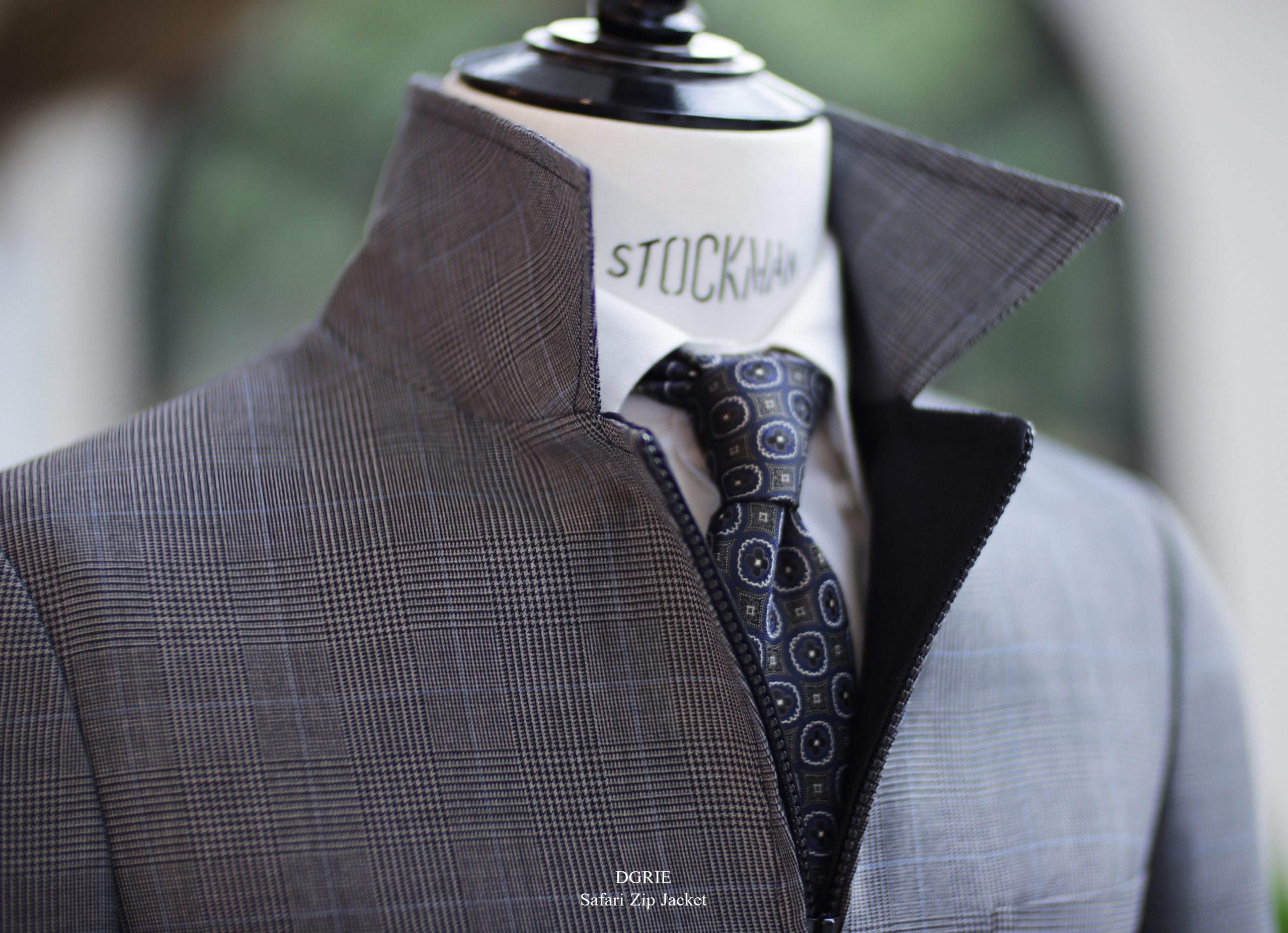 IMG_6610 copy ตัดแจ็คเก็ตซิป Grey Check Zip Safari Jacket