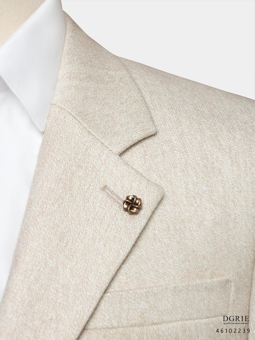 เสื้อสูทผ้าวูล สีครีม Beige Two Tone Flannal Wool Gold Leaf Jacket