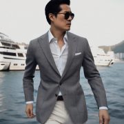 เสื้อสูทสำเร็จ Winter Gray Herringbone British Flannel