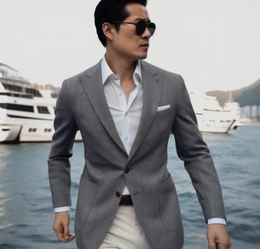 เสื้อสูทสำเร็จ Winter Gray Herringbone British Flannel