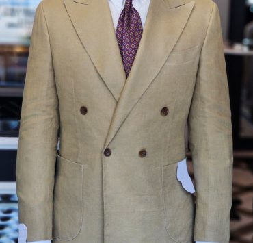 ตัดสูทลินิน สีเบจ DGRIE Beige Linen Double-Breasted Suits