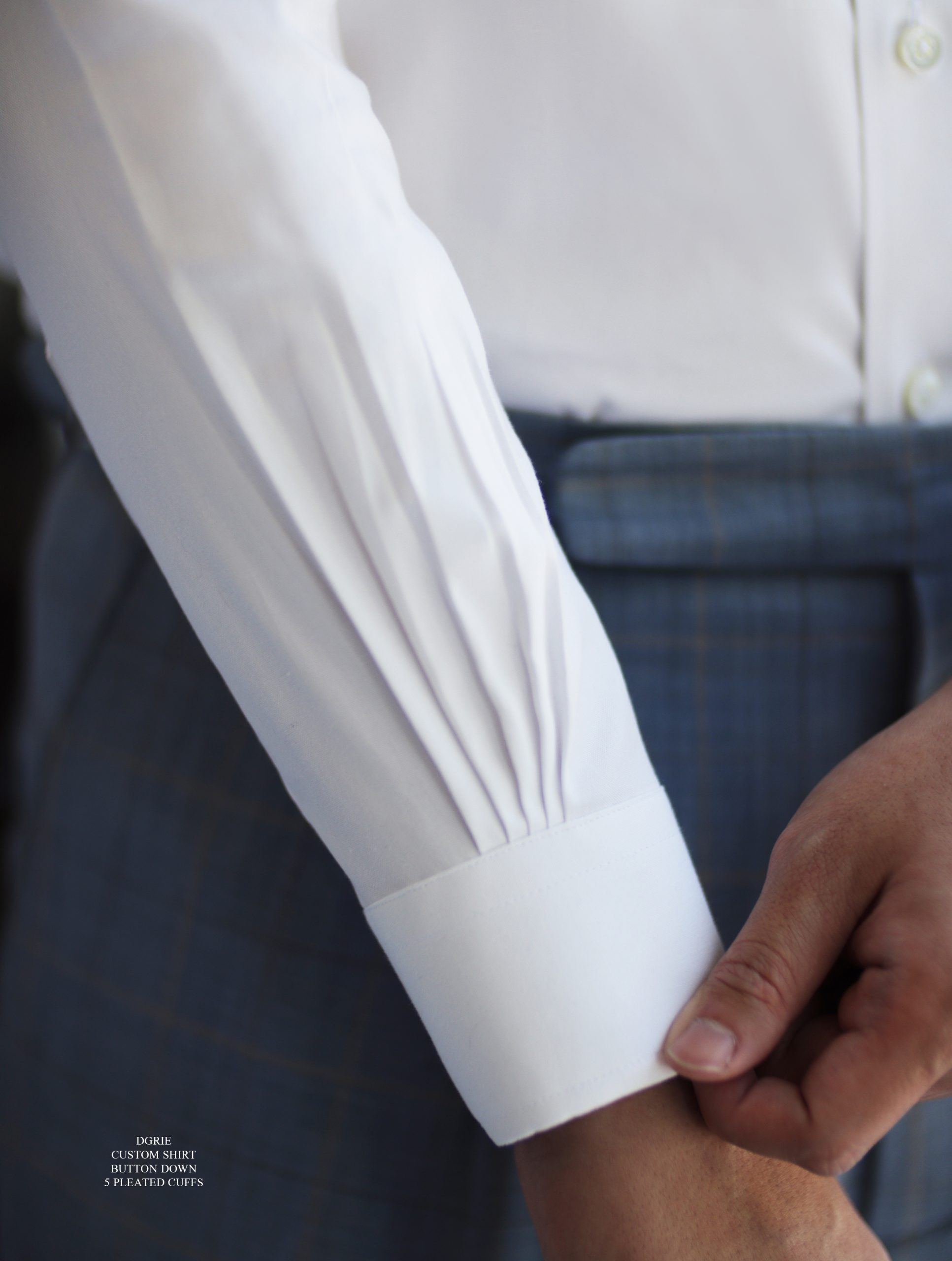 IMG_8156 copy ตัดเชิ้ต ปกติดกระดุม DGRIE BUTTON DOWN 5 PLEATED CUFFS SHIRT