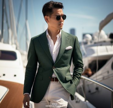 เสื้อสูทสีเขียว DGRIE Hopsack Green Notch Lapel Jacket 15 เสื้อสูทสีเขียว DGRIE Hopsack Green Notch Lapel Jacket