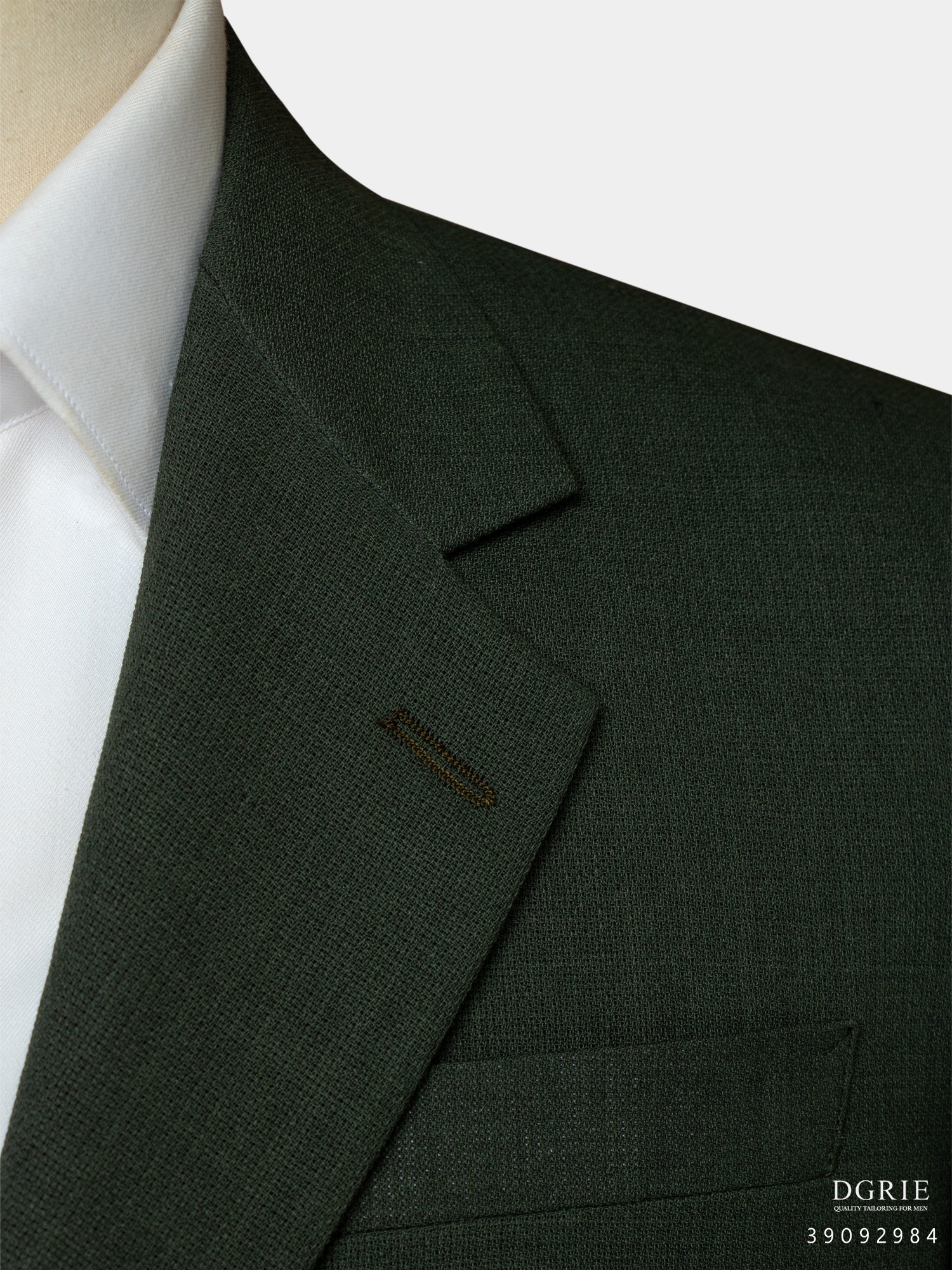IMG_5150 เสื้อสูทสีเขียว DGRIE Hopsack Green Notch Lapel Jacket
