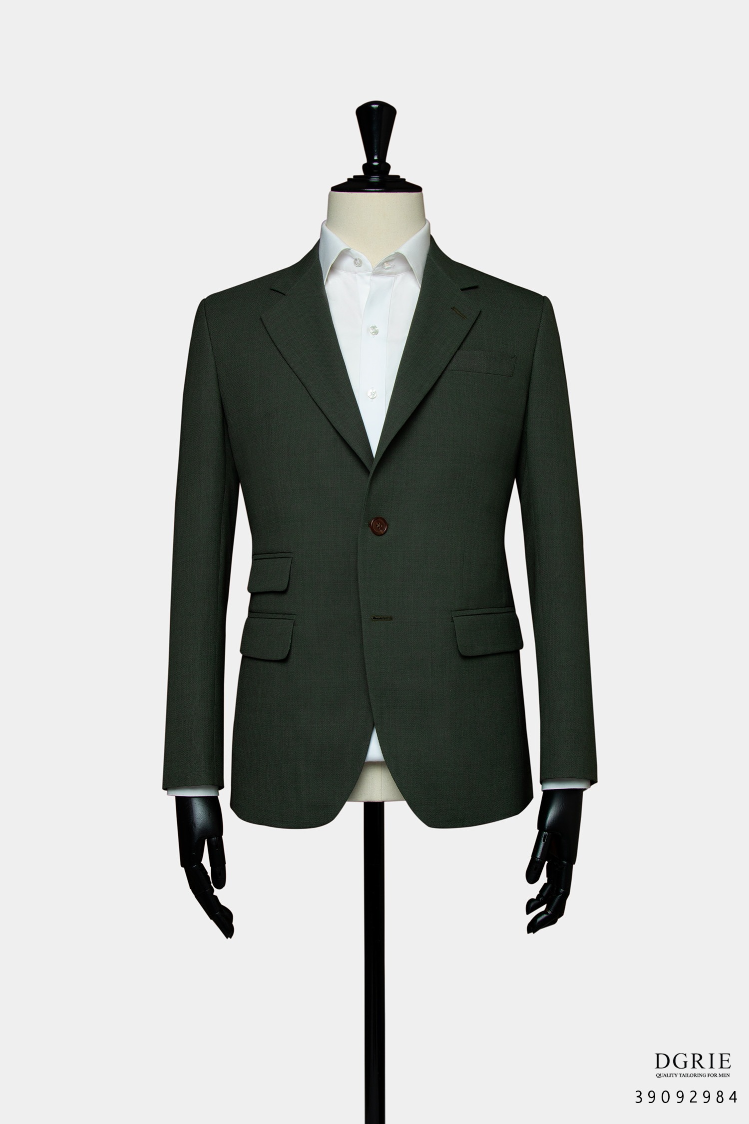 IMG_5153 2 เสื้อสูทสีเขียว DGRIE Hopsack Green Notch Lapel Jacket