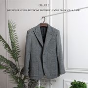 แจ็คเก็ตสีเทา Gray Herringbone British Flannel Jacket