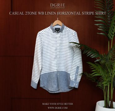 เสื้อเชิ้ตลินิน ลายทาง Horizontal Linen Stripe Shirt