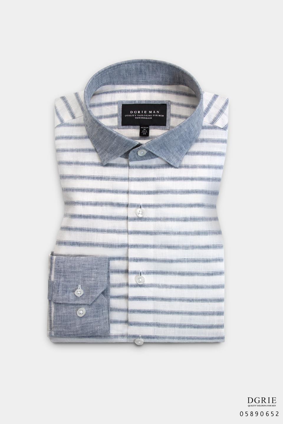 เสื้อเชิ้ตลินิน ลายทาง Horizontal Linen Stripe Shirt