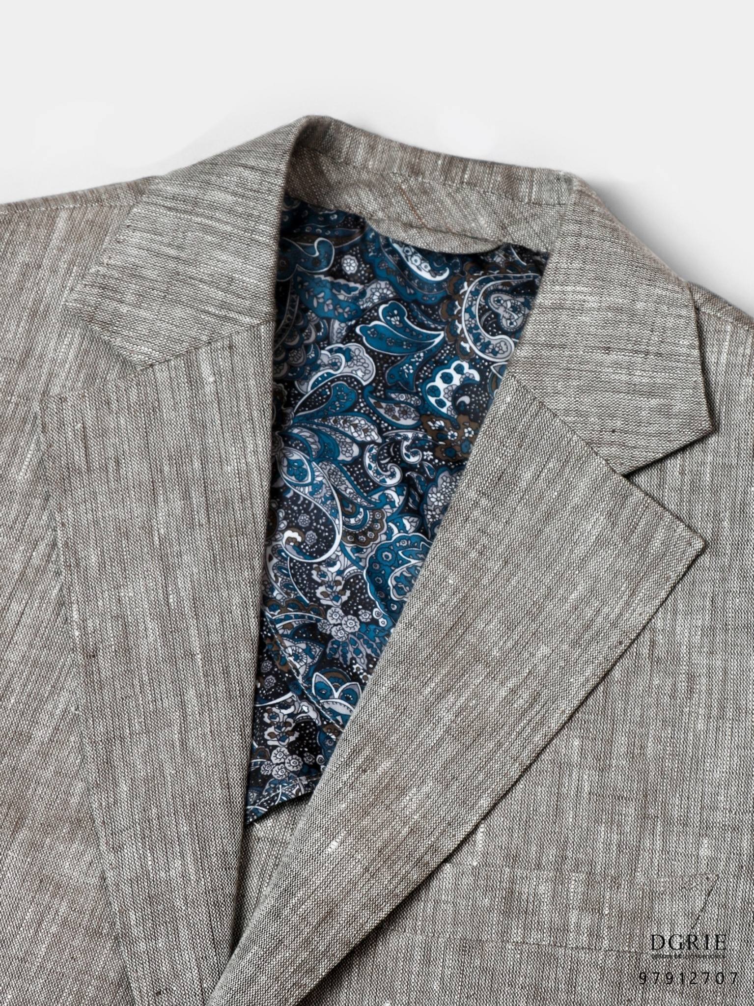 เสื้อสูทลินิน Linen Gray & Green Casual Jacket