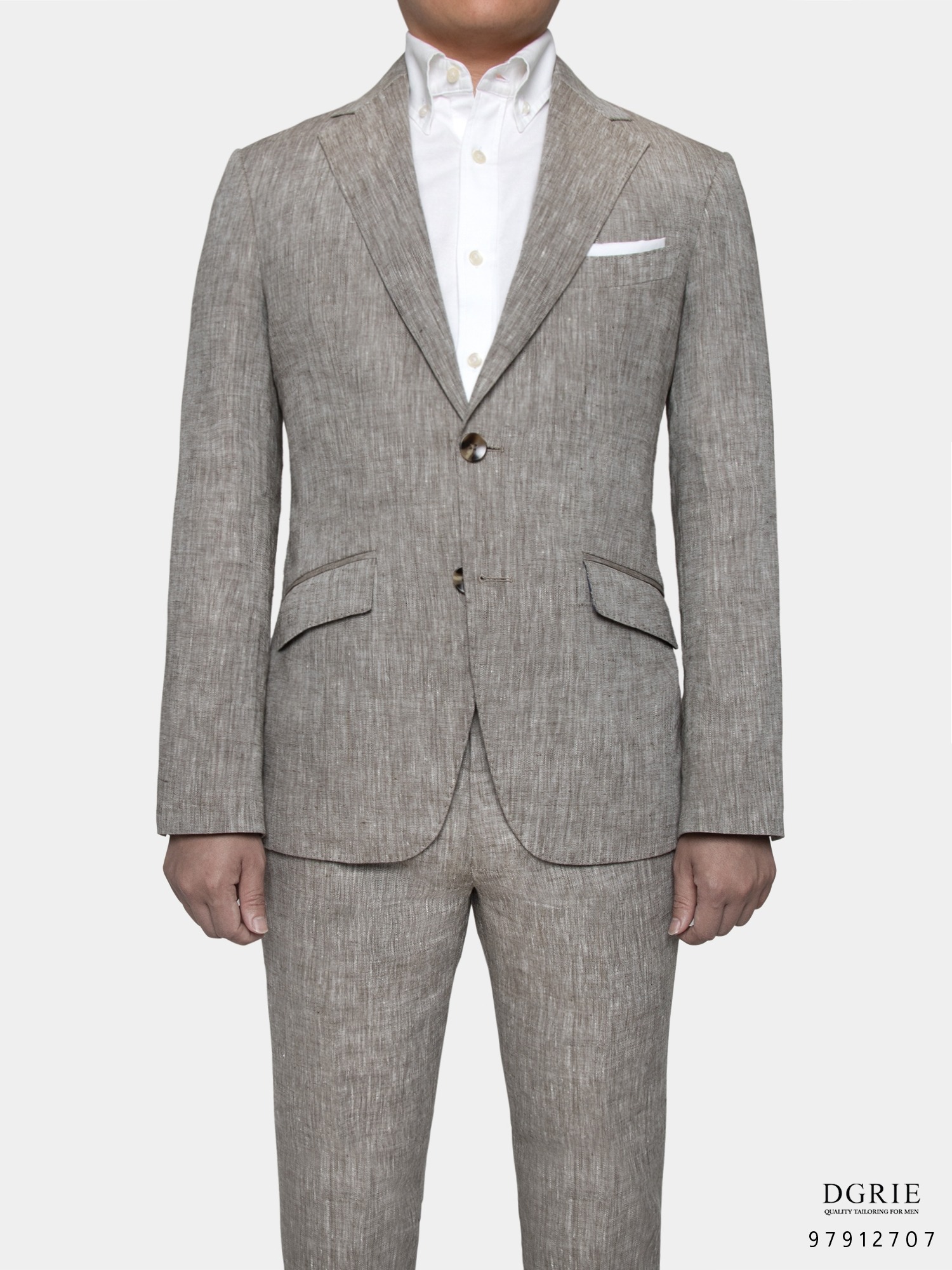 เสื้อสูทลินิน Linen Gray & Green Casual Jacket