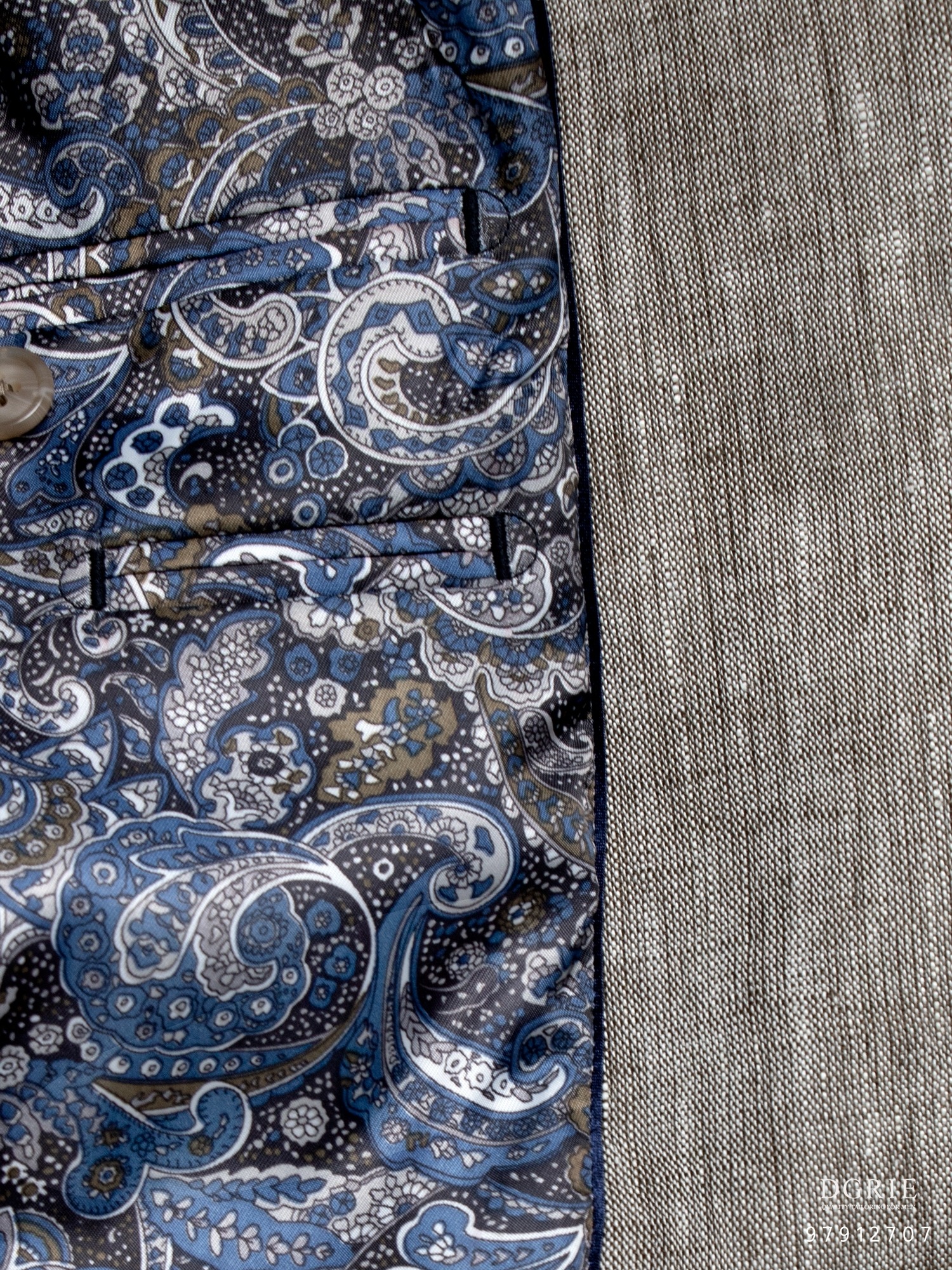 เสื้อสูทลินิน Linen Gray & Green Casual Jacket