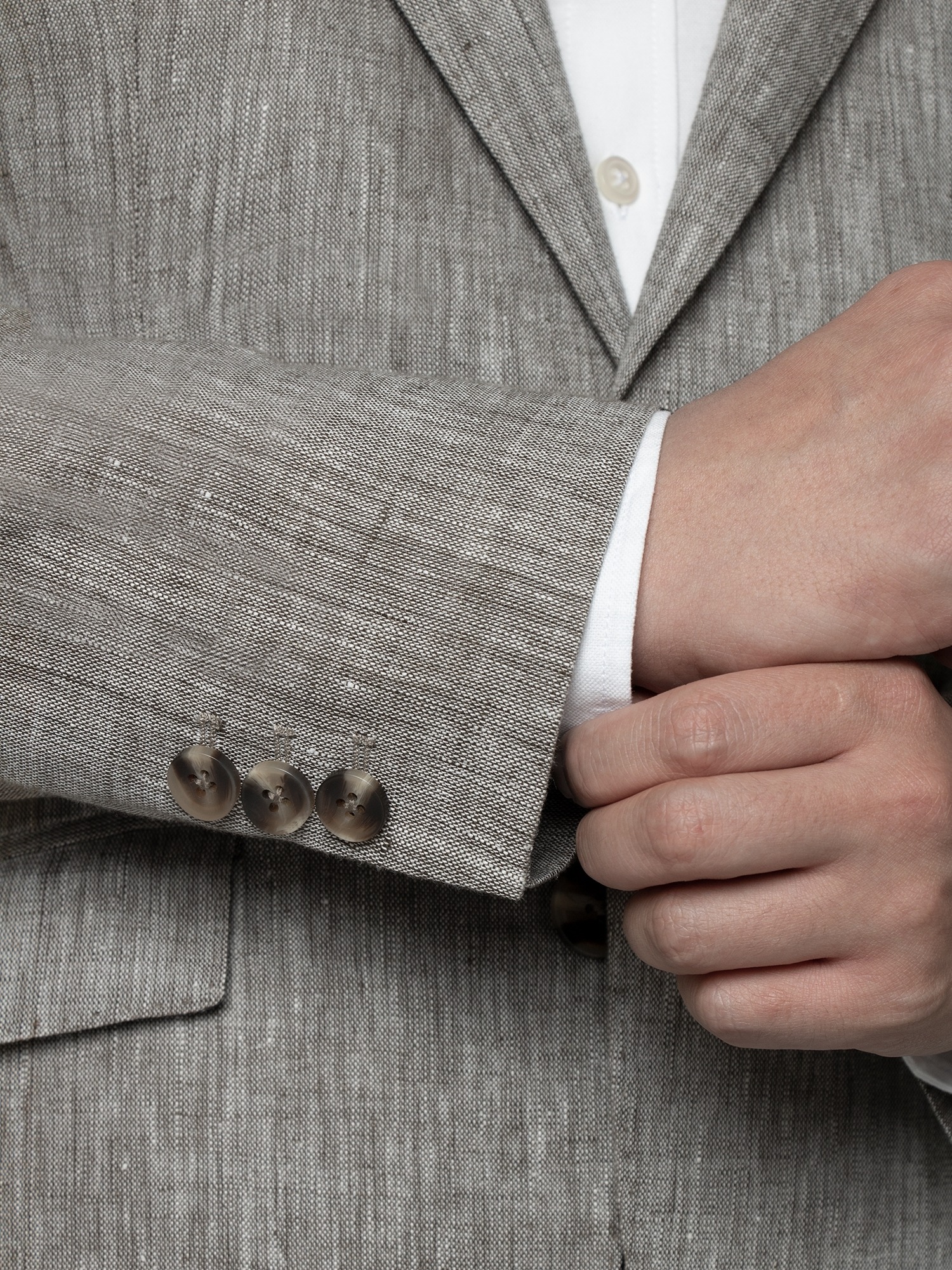 เสื้อสูทลินิน Linen Gray & Green Casual Jacket