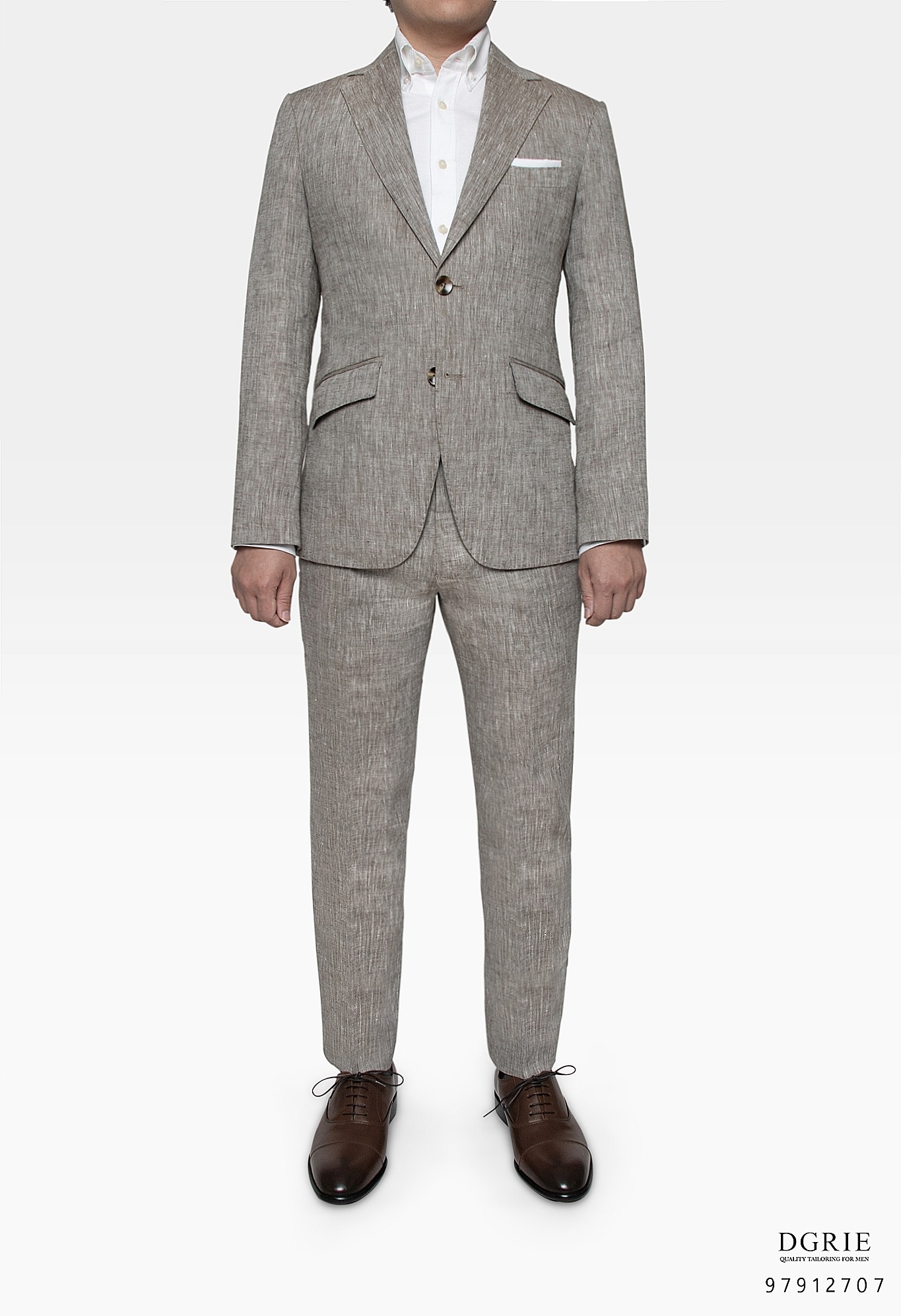 เสื้อสูทลินิน Linen Gray & Green Casual Jacket