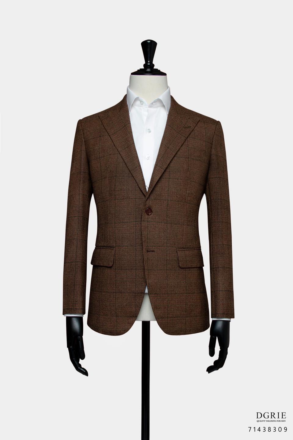 เสื้อสูท ชุดสูท Prince of Wales Flannel Dark Brown Blazer