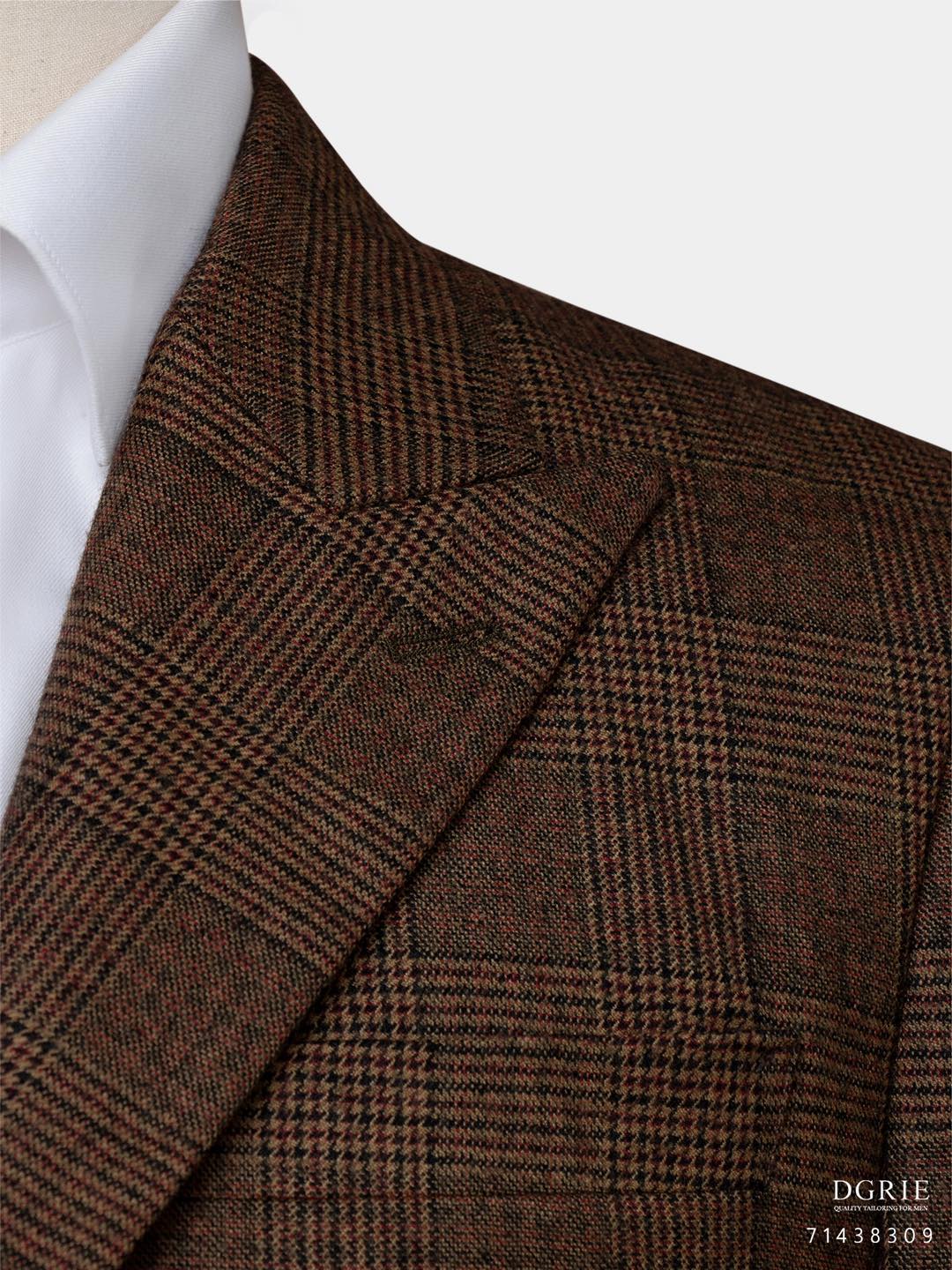 เสื้อสูท ชุดสูท Prince of Wales Flannel Dark Brown Blazer