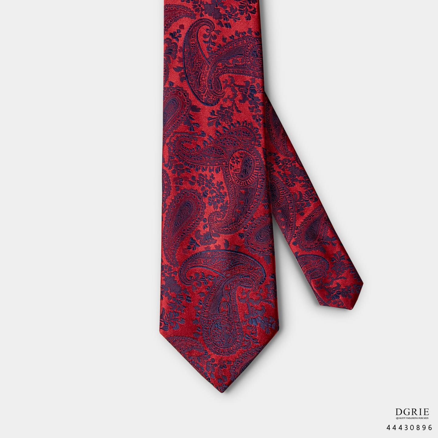 เนคไท สีแดง Red & Burgundy 3 Inch 100% Silk Ties - DGRIE